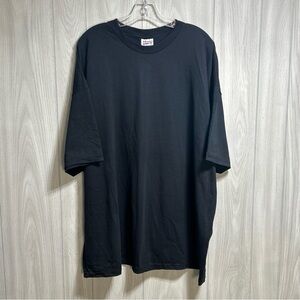 Hanes Heavyweight 50/50 Black Short Sleeve Shirt Size XXXL